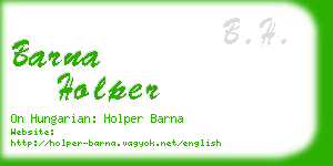 barna holper business card